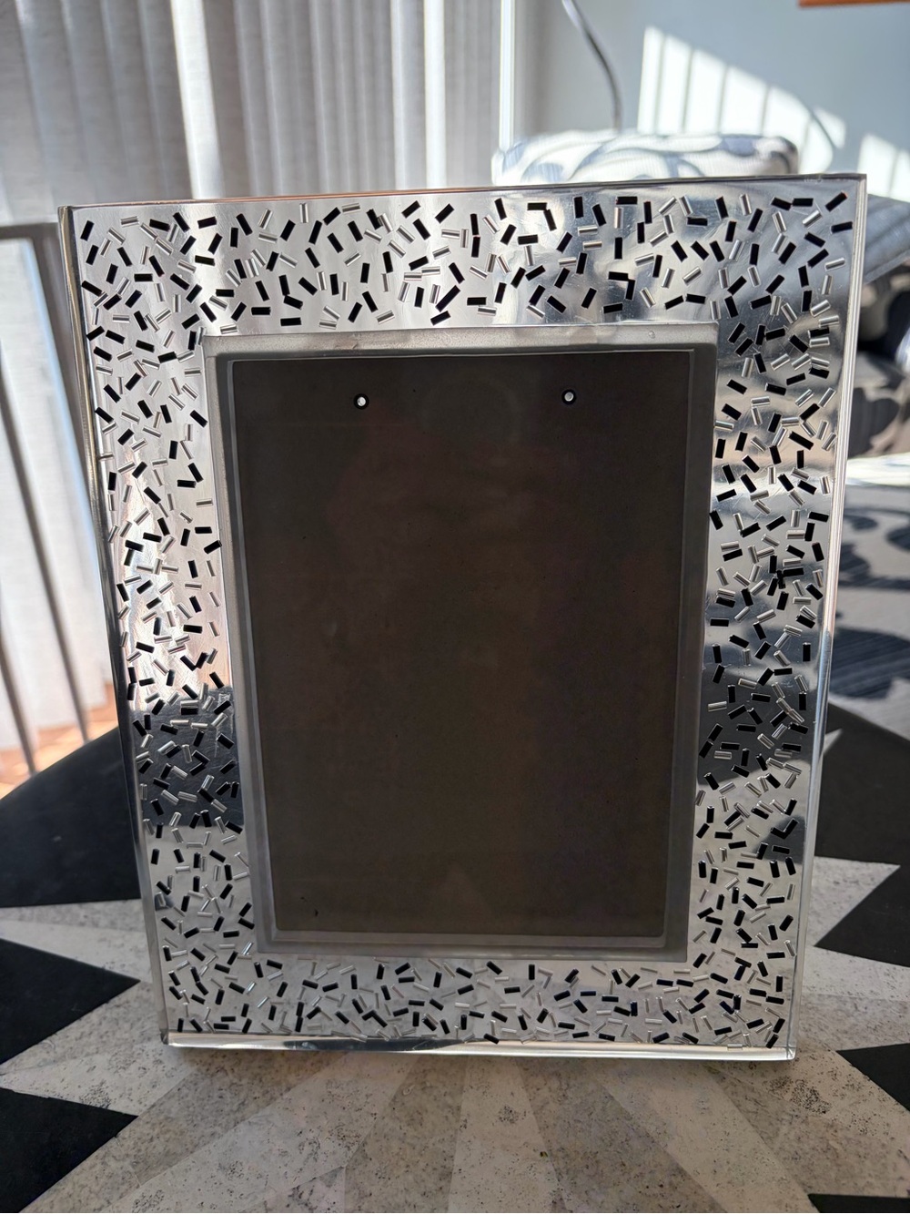 Contemporary Glass Decorative Picture Frame - Home Accents - Fits 5x7 photo